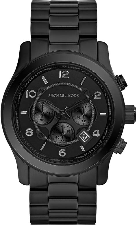 michael kors all black mens watch|michael kors black chronograph watch.